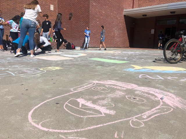 The Huskies took a stroll down Memory Lane with a chalk activity throughout the day and a dress like a kid theme.